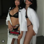 Kylie Jenner and Charli XCX Appear in Black Lingerie on Set of Film The Moment