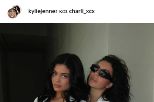 Kylie Jenner and Charli XCX Appear in Black Lingerie on Set of Film The Moment